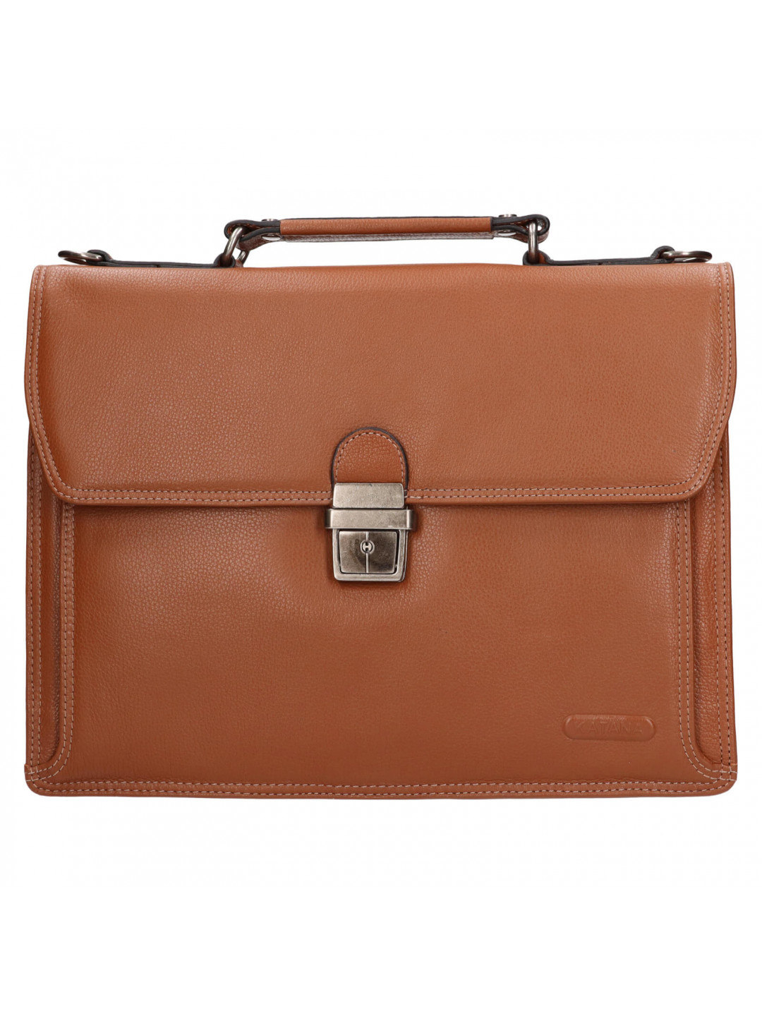 Kožená pracovní aktovka Katana Nicols – hnědá